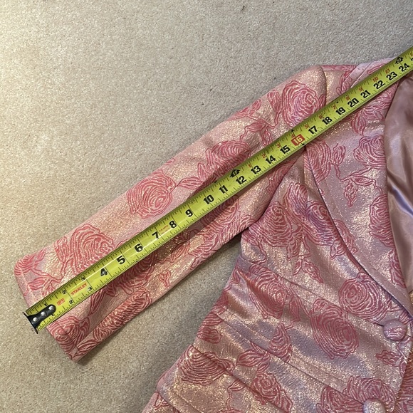 Like new Banana Republic sparkly rosette 50s style long jacket medium - Picture 9 of 13